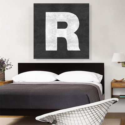 «Chalkboard Alphabet Lettre R», reproduction d'art textuel sur toile tendue