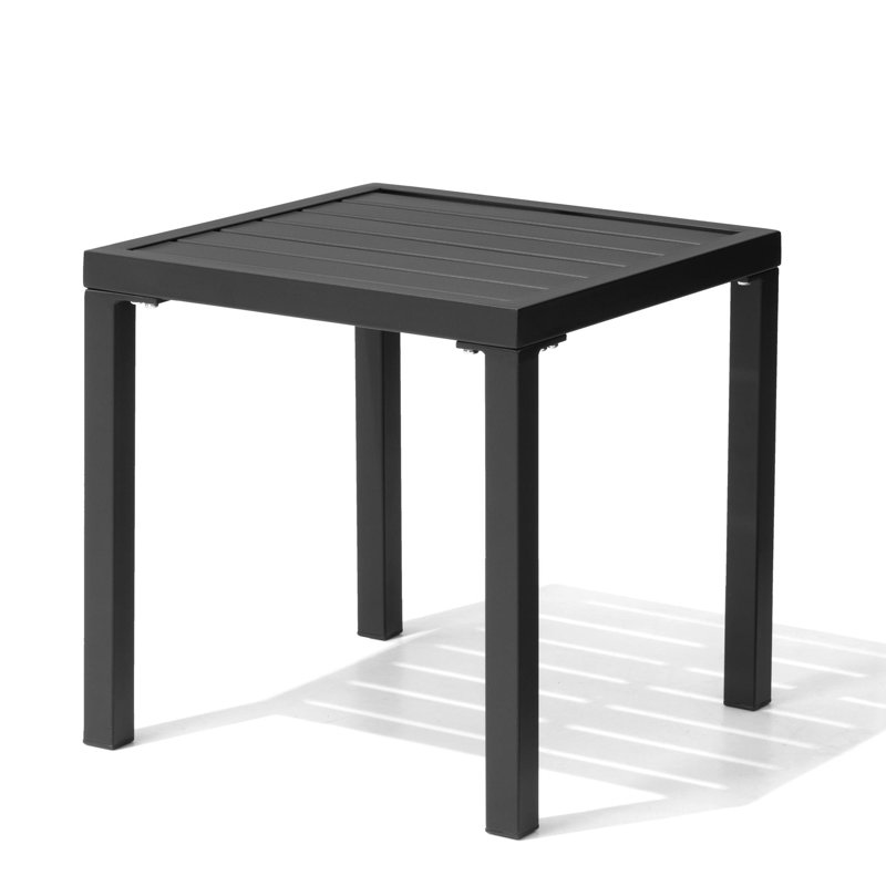 Rectangular Metal Outdoor Side Table, Black