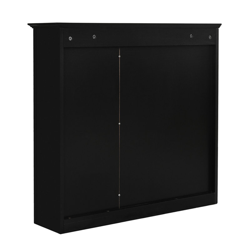Wall Mounted Bathroom Cabinet with Mirror, Black