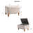 Ottoman storage bench, recessed support hinge top easy to open, rivet trim around, bedroom, entrance, living room, linen-999780926