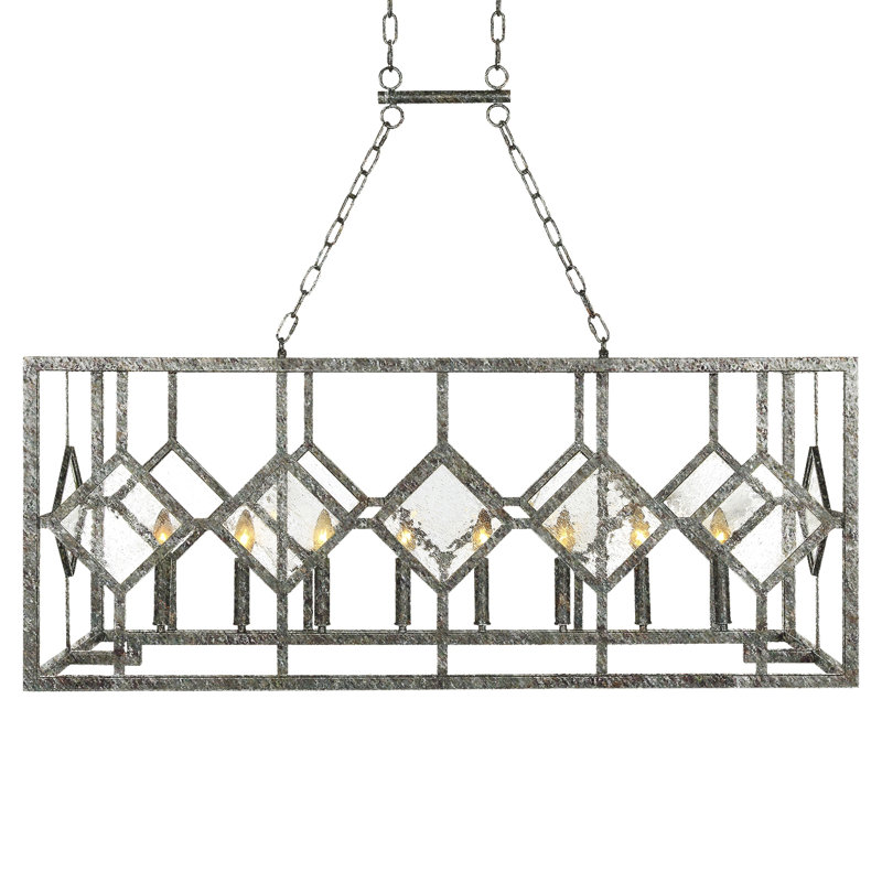 Luminaire suspendu linéaire à 8 lumières pour îlot de cuisine Diamond, 120 V, Haute mer