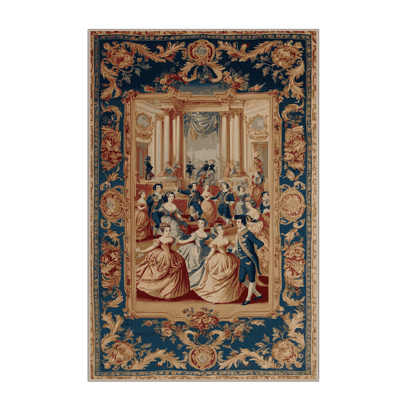 Machine Washable French Beige Area Rug, Rectangle 7' x 10'