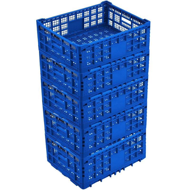 Collapsible Storage Crates, 52 Liter Heavy Duty Foldable Plastic Crates , Storage Baskets and Bins 23.6" L x 15.7" W x 8.6" H Stackable Dairy Milk Crates for Office, Home, Toy Storage