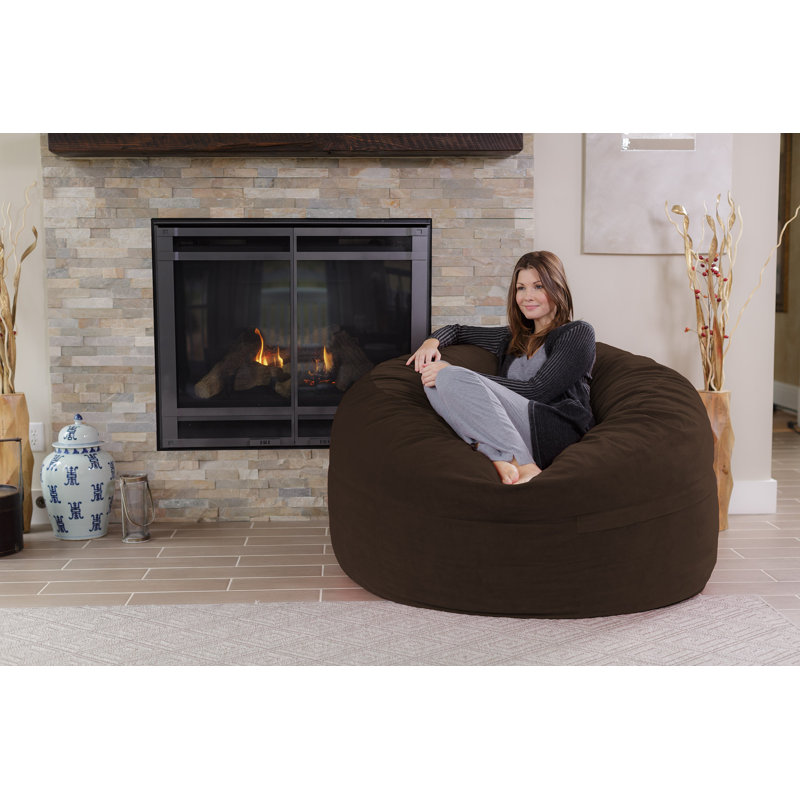 Fauteuil à billes - Fauteuil à billes rond rembourré en mousse à mémoire de forme avec housse amovible et lavable à la machine - Fauteuil à billes avec housse en microfibre douce - Plusieurs tailles et plusieurs tissus lavables à la machine