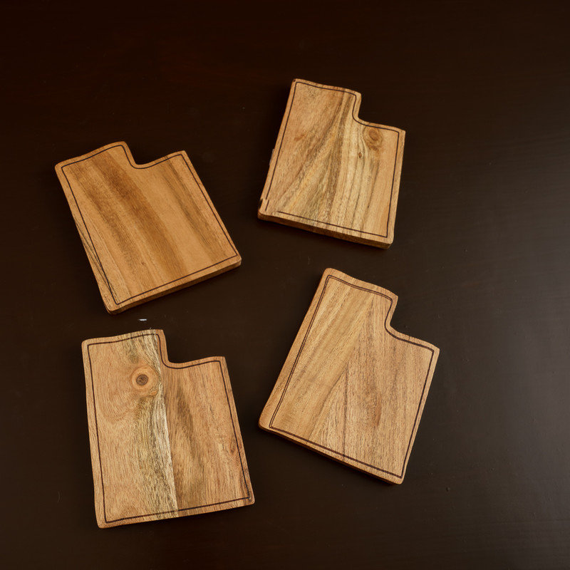 Sous-verres en bois d'acacia de l'Utah