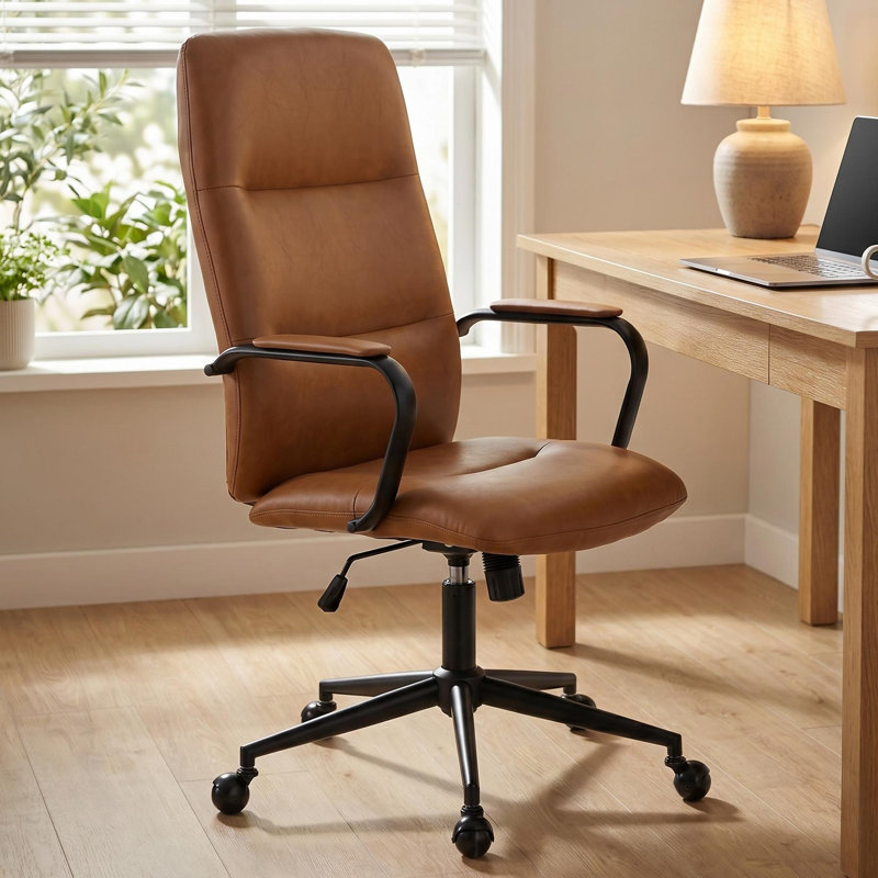 Fauteuil de bureau Ornella Mid-Century, Brown