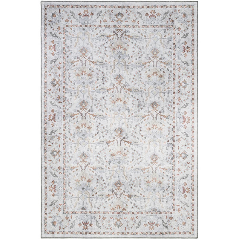Traditional Guljan Area Rug Ivory Color, Rectangle 6'1" x 9'