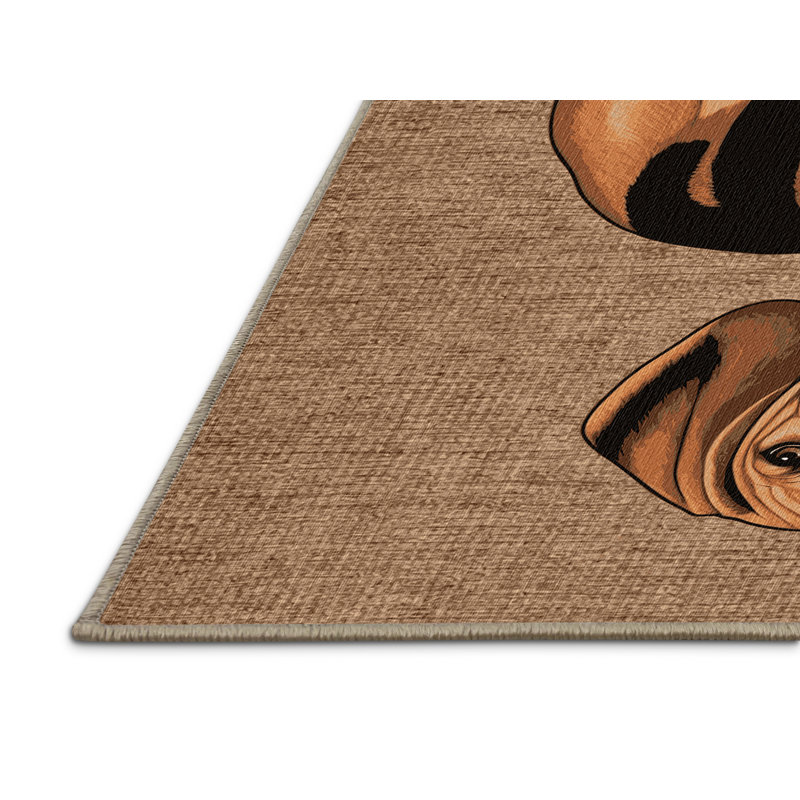 Washable Plott Hound Dogs Area Rug, Rectangle 7' x 10'