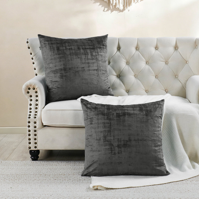 Textured Velvet Euro Reversible Pillow Cover, Peat