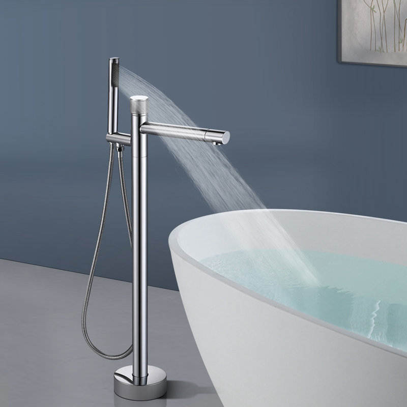 Robinet de baignoire autoportant à poignée simple Topcraft, Chrome chrome