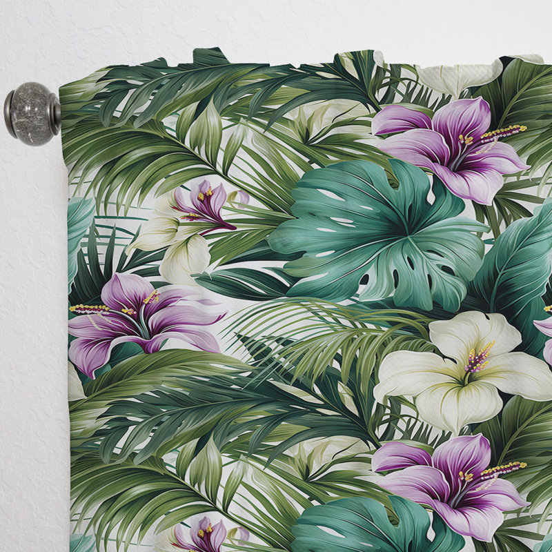 Palmier enchanté motif tropical I - Rideau en velours tropical - obscurcissant - 1 panneau, L 52 po x L 120 po