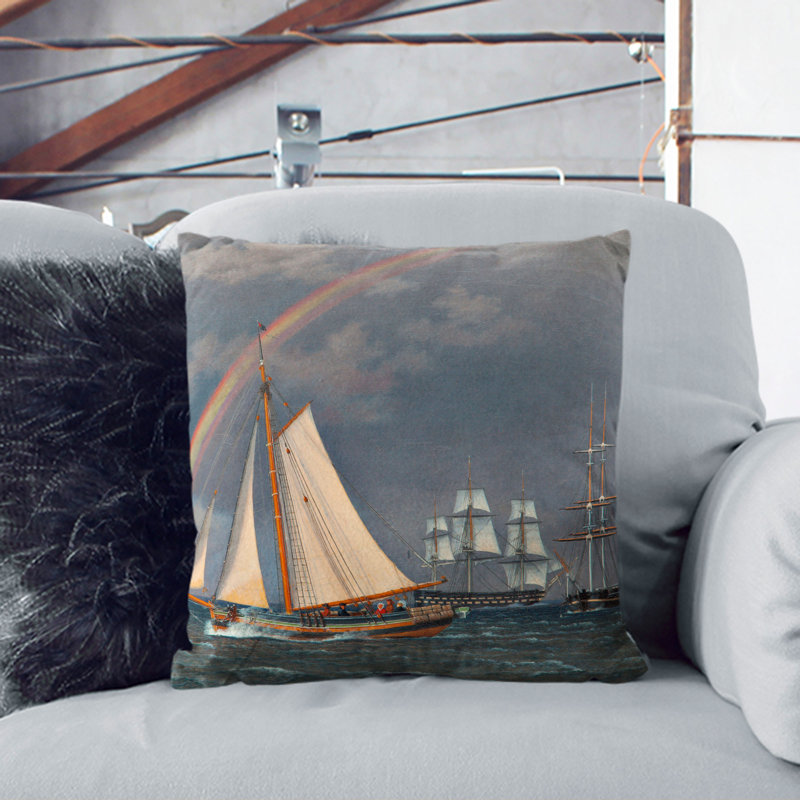 Square Cushion, 55cm H x 55cm W x 20cm D, White