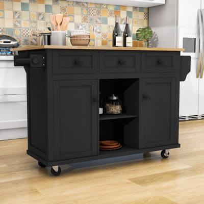 Dyches Kitchen Island with Storage Cabinet and 3 Drawers for Dinning Room