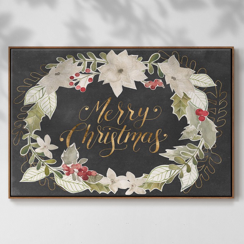 Gilded Christmas Collection A, reproduction d'art sur toile, H 25 po x l 37 po x P 2 po, Noyer