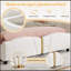 Structure de lit tapissier en similicuir pour grand lit avec tête de lit en forme de papillon, décorations en métal doré, aucun sommier requis, beige-1509206723-1509207359