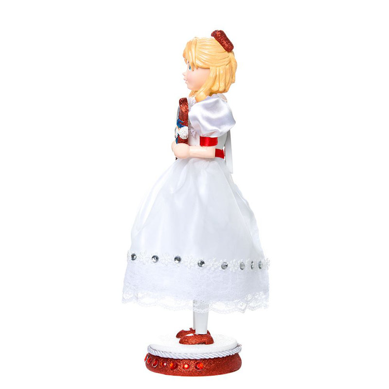 15-Inch White and Pink Clara Nutcracker with Miniature Prince