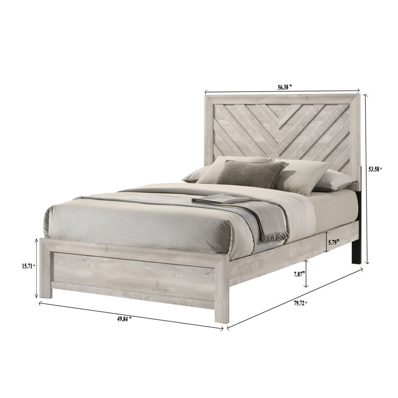 Lit double à panneau Valor Beige, Beige