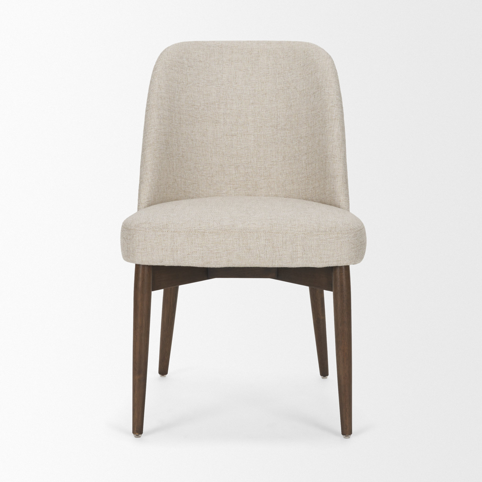 Abbie Curved Back Dining Chair, Cream/Brown