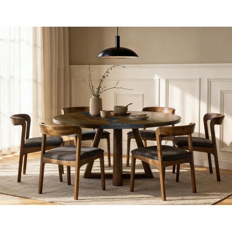 Argent, table de salle à manger ronde