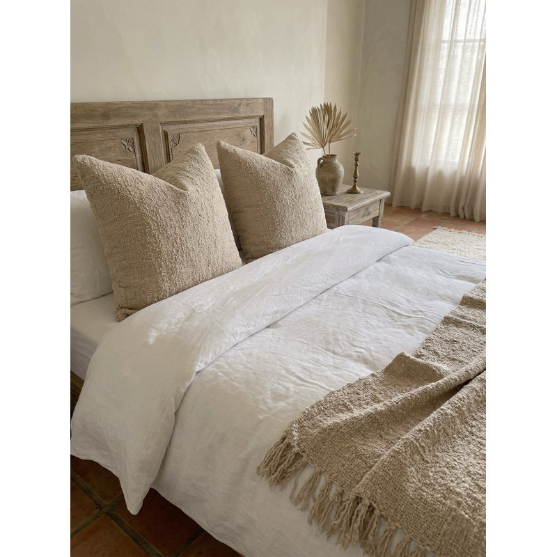Cozy Hand Woven Throw Blanket, Beige