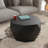Solid Wood Round Modern Coffee Table – 29.5″ W Drum Design, Black Finish, Coffee Table for Living Room-1722144332-1719256571