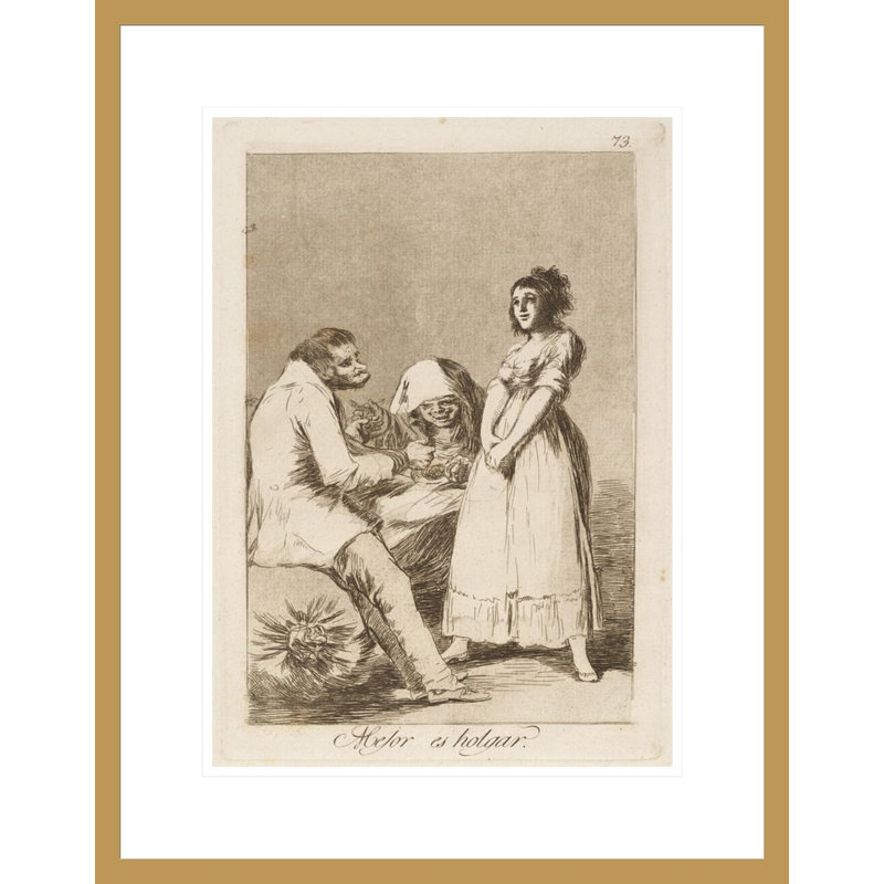 Il est préférable d'être paresseux. par Francisco de Goya - Estampe numérique encadrée, H 21,75 po x l 17,08 po