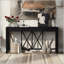 Console en placage d'acacia de 60 pouces avec 4 tiroirs et pieds en X-409949216