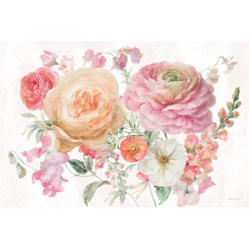 Sorbet Floret I 1 Piece Wrapped Canvas Wall Art, 61cm H x 91cm W x 3.8cm D
