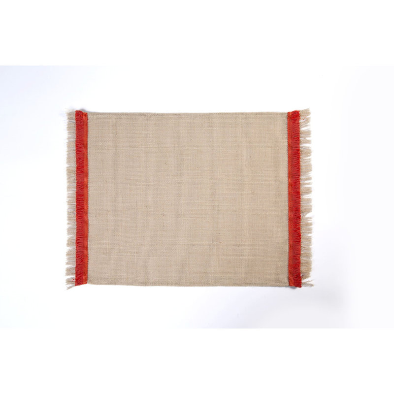 Fringe Jute Placemat, Orange