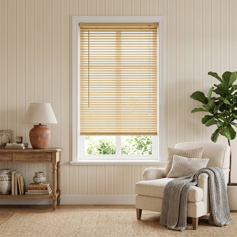 PVC Horizontal Venetian Blind Shade, 130 cm W x 60 cm L