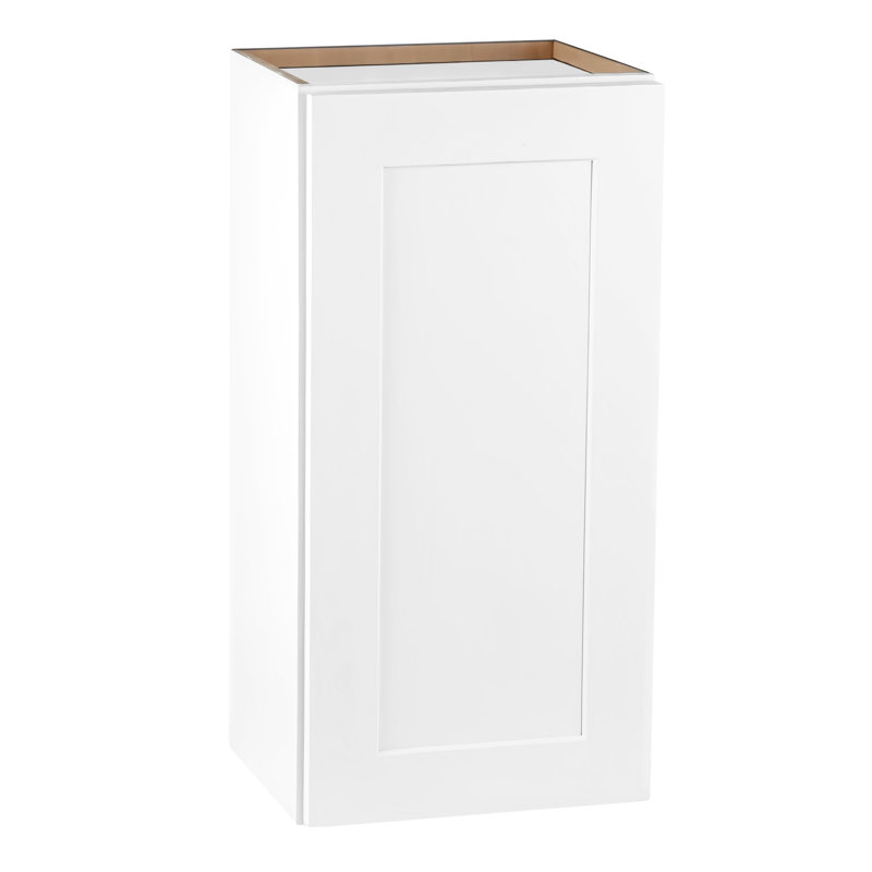 Armoire murale en bois blanche à une porte avec 3 tablettes pour le rangement de plusieurs pièces - Assemblage facile par clic (l 9 po x P 12 po x H 42 po)