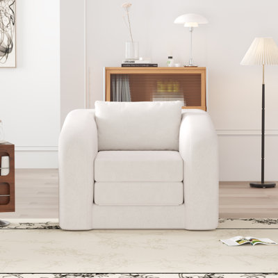 Canapé-lit pliant, canapé rembourré en chenille moderne - fauteuil d'appoint confortable, aucun assemblage requis