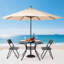 Rectangular Metal Outdoor Dining Table With Umbrella Hole , 94cm W 94cm D
