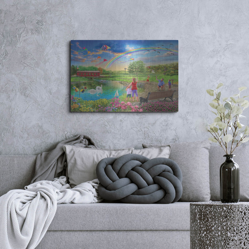 «Colorful Skies» par Bigelow, art mural en métal, H 24 po x l 36 po