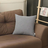 Boho-Chic Houndstooth Reversible Pillow Cover