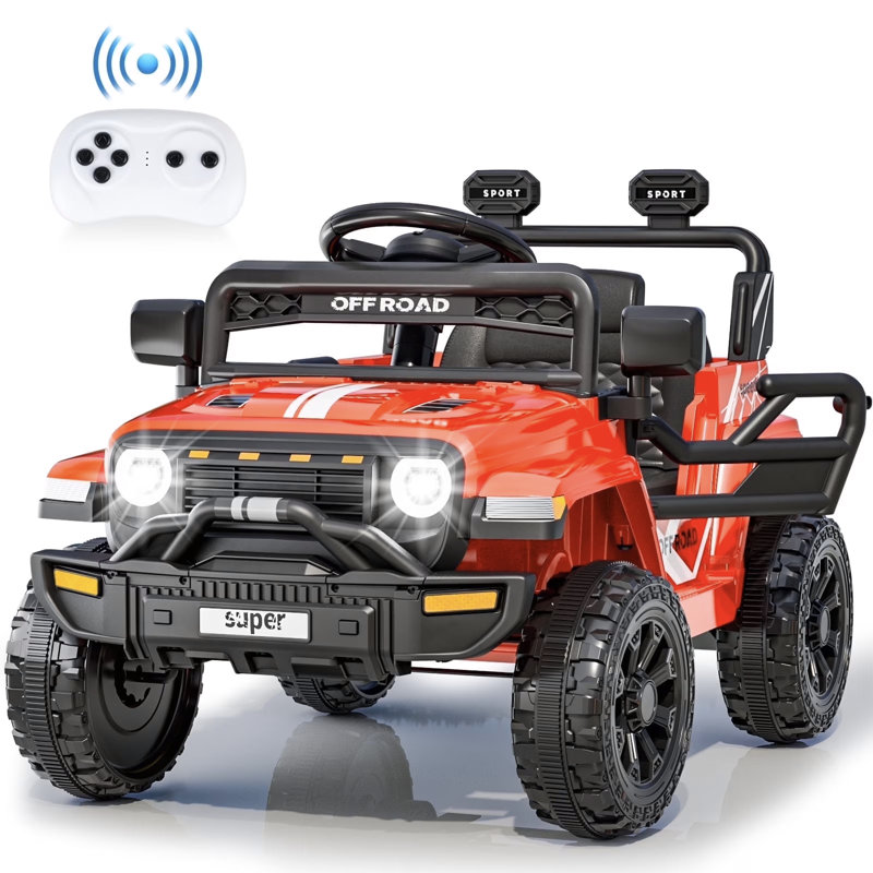 Jouets de 12 volts avec télécommande, voitures électriques, voitures avec ceintures de sécurité, musique intégrée, phares à DEL brillants