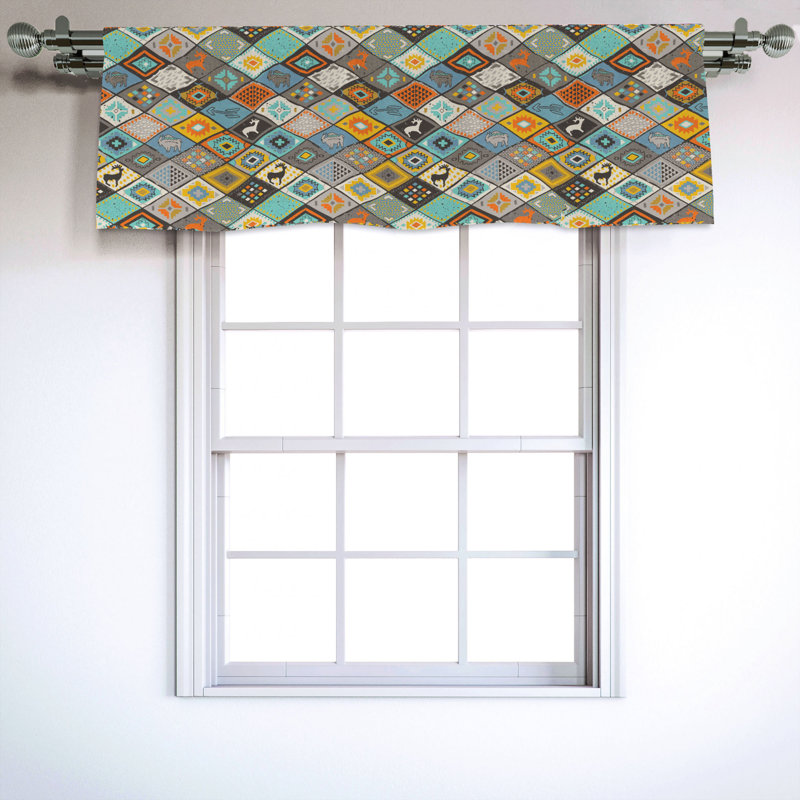 Sateen Plaid Ruffled Window Valance