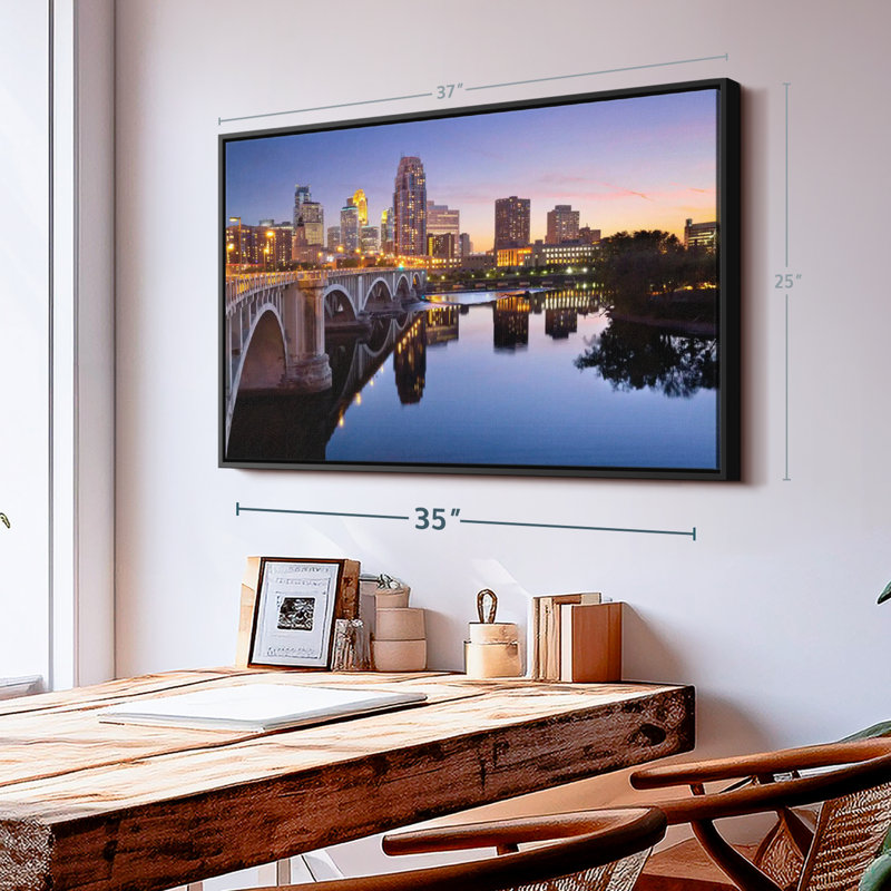 Impression sur toile Cityscape Of Minneapolis, H 25 po x l 37 po