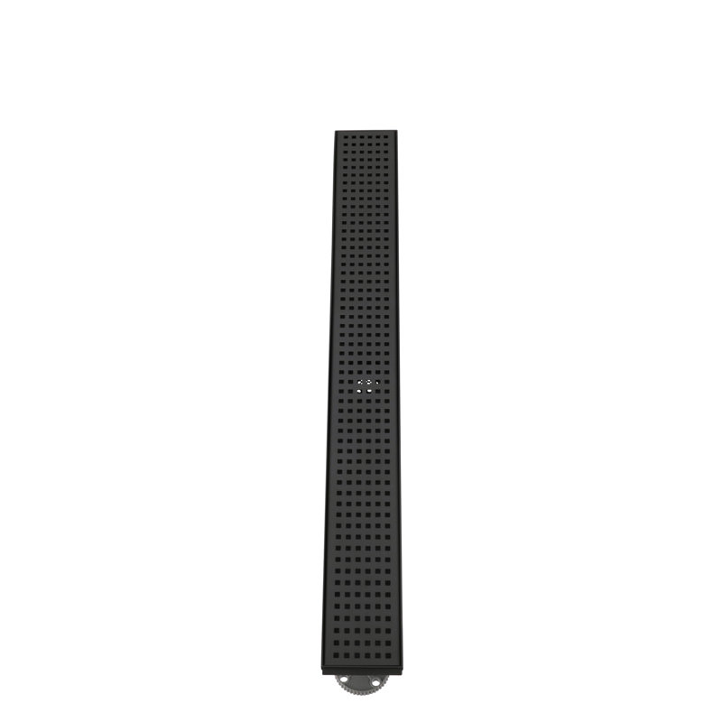 Grille carrée pour drain de douche Designline, Noir mat, 28"