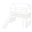 Lit mezzanine blanc avec glissade - pratique et amusant. Structure en bois robuste. Sécuritaire pour dormir seul. Outils d'assemblage inclus. Convient à un matelas standard pour économiser de l'espace avec du bois de pin. Fabrication.-1021280598