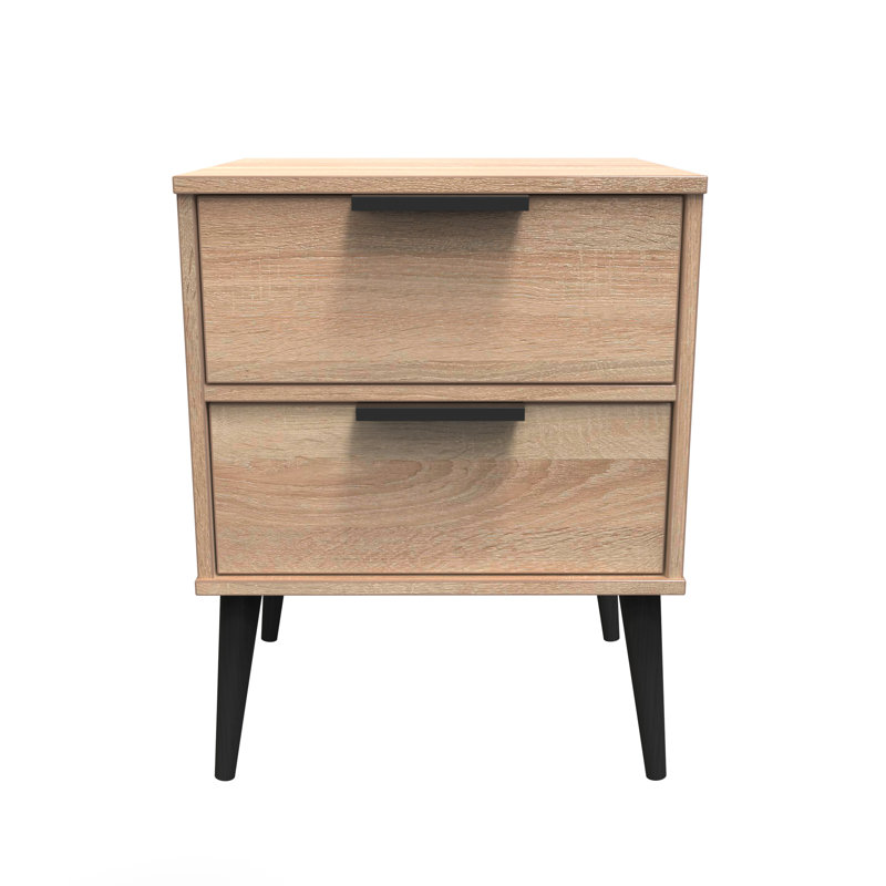 Turah 45cm W Manufactured Wood Bedside Table, Bardolino Oak