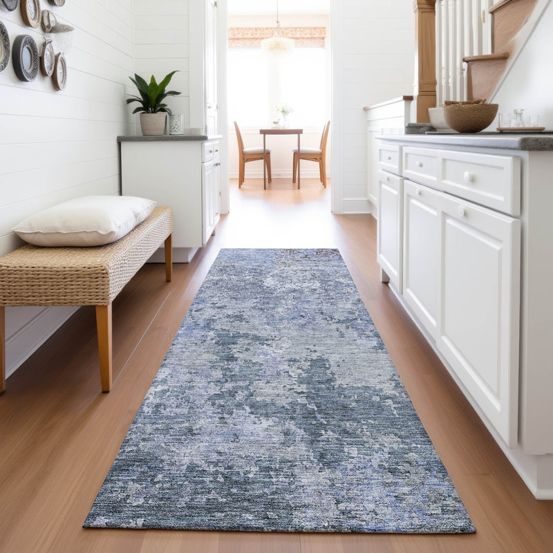 Premium Machine Washable Gurubaksh AMF1162 Modern Rug, Runner 2'3" x 7'6"