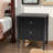 Vance Black Finish 2-Drawer Bobbin Nightstand With Metal Pull, 23.83" H X 21.02" W X 17.42" D-536821531