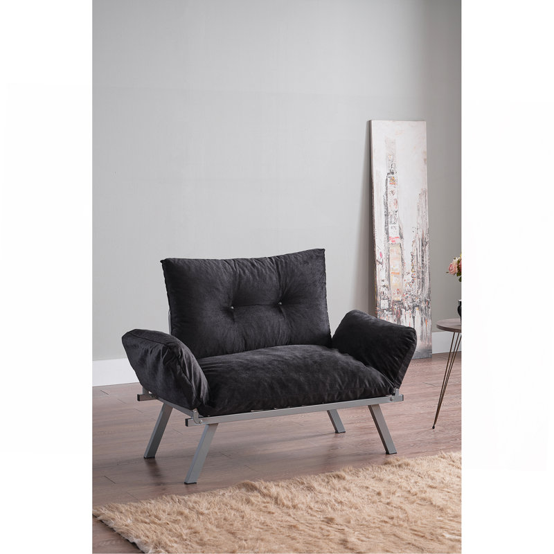 Causeuse futon en métal, Noir