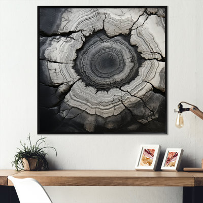 «Grey Stone Geode Minimalisme», reproduction sur toile