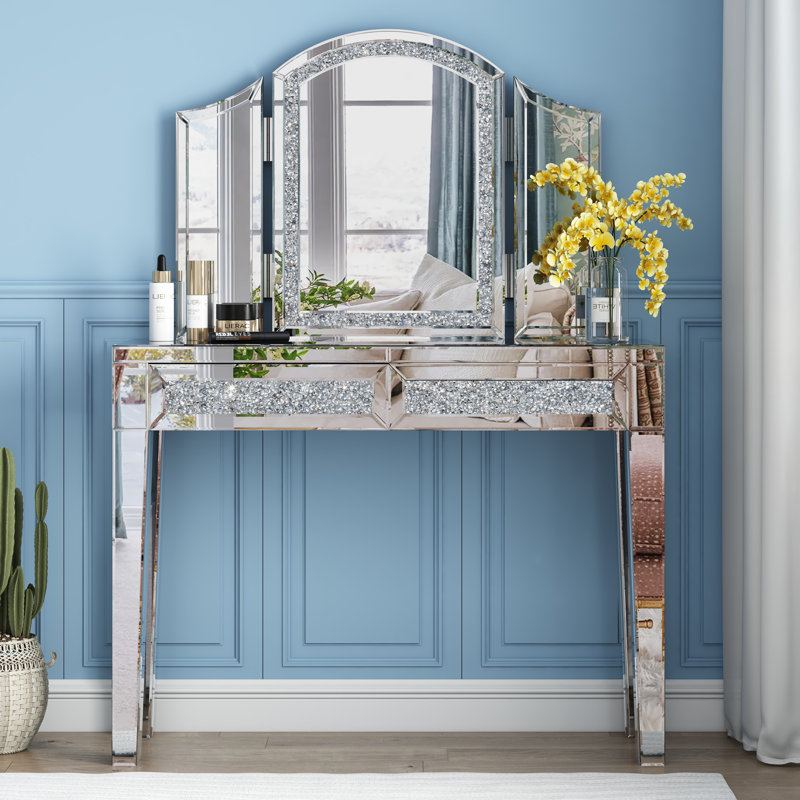 Amla 39'' Makeup Vanity with Mirror