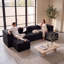 Canapé modulaire en chenille désossé en U / L 130 po avec ensemble de repose-pieds Horgan de Horgan, canapé modulaire en mousse à compression, assise profonde-132903805