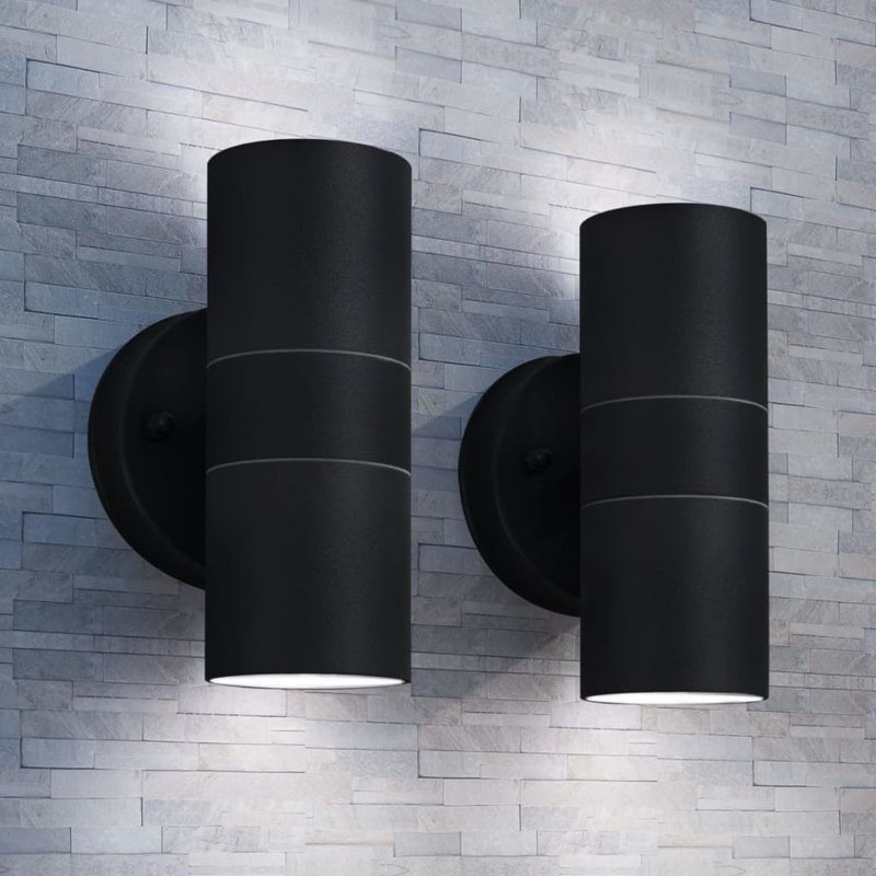 Whitty 2 - Bulb Outdoor Wall Lantern, Black