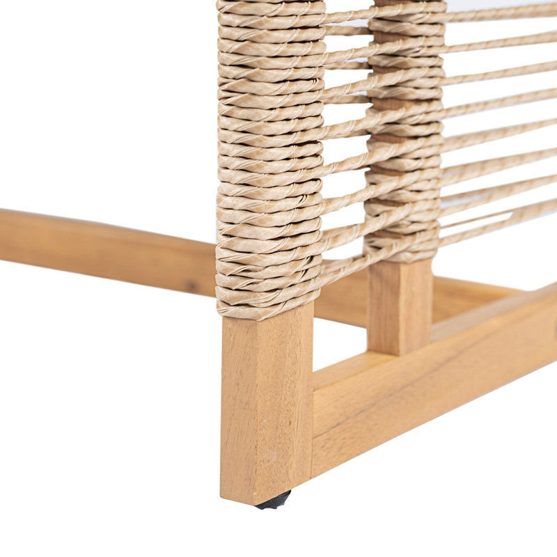 Ensemble de canapé de patio 5 pièces en bois d'acacia