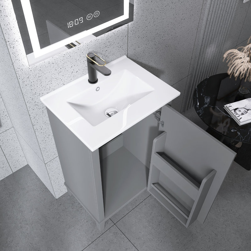 Ensemble de meuble-lavabo simple 20 po Bryhanna, Gris